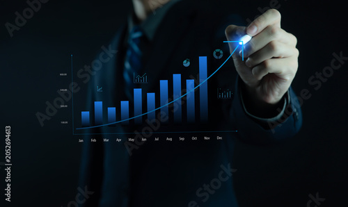 Foto The financial market has seen significant growth with stocks showing a steady in