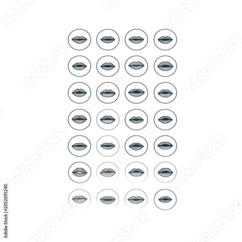 28 Lip Sync and Mouth Shapes Line Icons Set | Lips, Mouth, Speaking, Talking Vector Icons