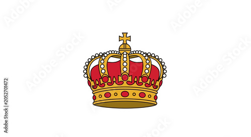 Photos Royal Crown Symbol Isolated on White Background, Symbol of Power and Monarchy