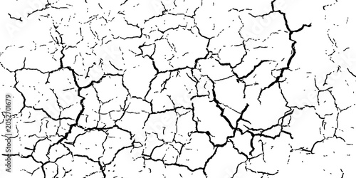 Ground cracks, breaks on land surface from earthquake isolated on transparent background. Vector realistic set of fissure in ground, crevices from disaster or drought, black fractures top view