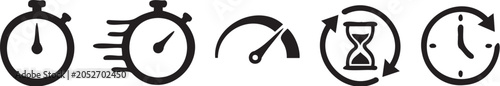 Фотография Simple black vector graphic illustration showing five distinct icons representin