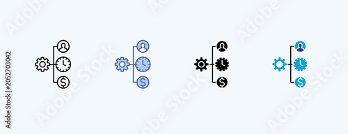 Resource Allocation Multiple Icon Illustration Vector
