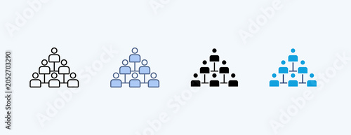 Hierarchy Structure Multiple Icon Illustration Vector