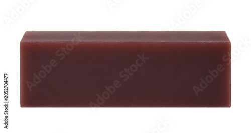和菓子の定番である羊羹（水羊羹）の背景透過素材 / Yokan Japanese Red Bean Jelly Isolated on Transparent Background