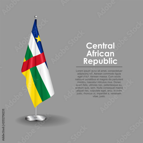 Konstfotografi Central African Republic national flag on a metallic vertical stand