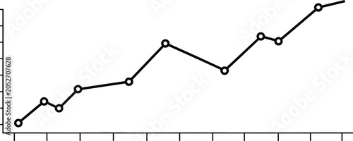 Obraz na plátně Business growth line chart vector, financial data graph, performance analytics,
