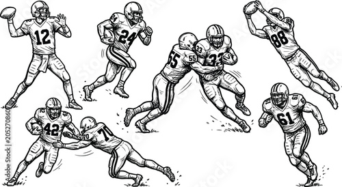 Bilde på lerret American football players in action
