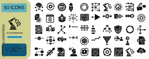 Artificial Intelligence Technology Color Icon Pack Vector
