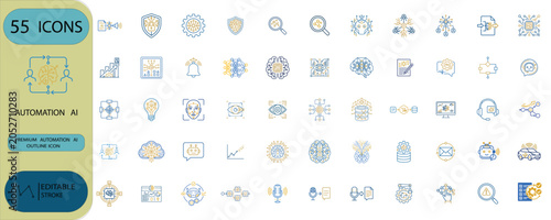 AI Automation Icon Pack Collection Vector Set
