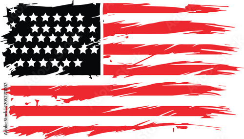 american flag grunge brush stroke distressed usa patriotic vintage design