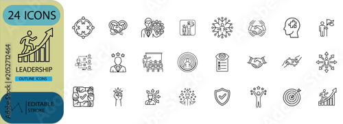 Leadership Business Icon Pack Collection Vector Set