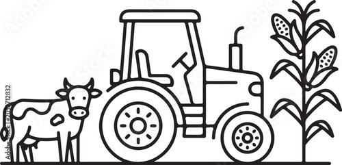 Agriculture Farming Tractor Vehicle Icon