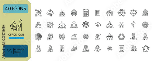Corporate Office Black Icon Pack Vector Collection