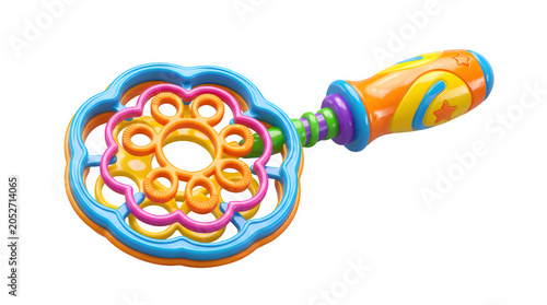 3D Plastic Bubble Wand Icon, Colorful Toy for Soap Bubble Fun