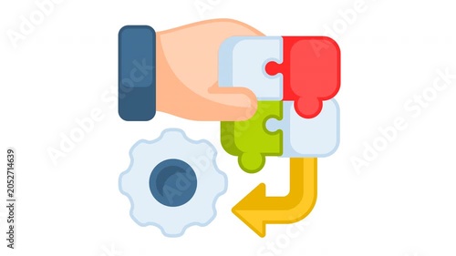Animated solution integration icon