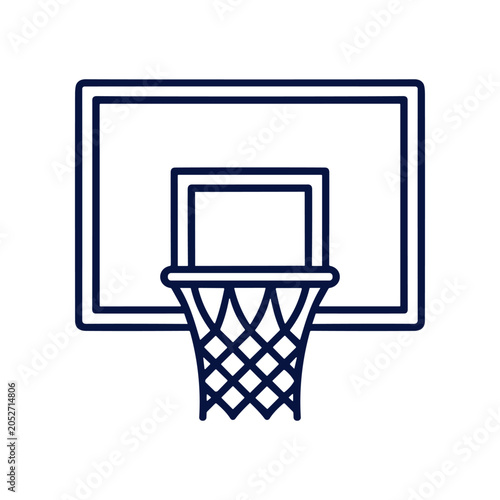 Foto Basketball hoop with backboard net.