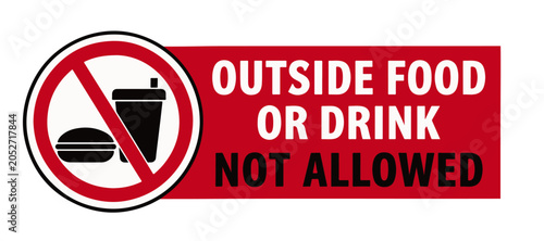 Quadro su tela Outside food or drink not allowed sign vector transparent background
