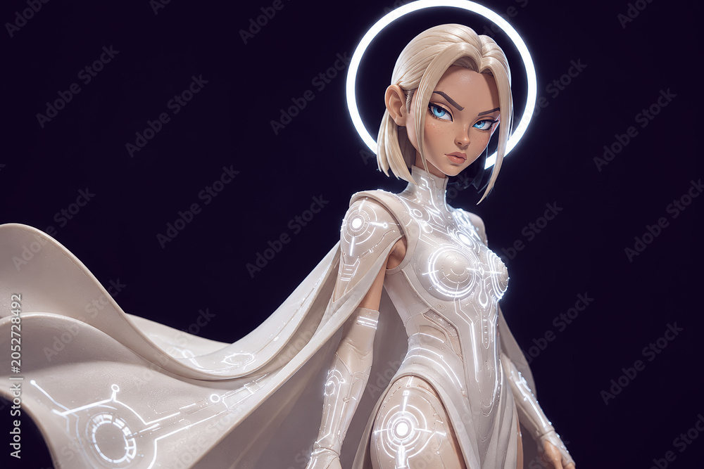 Naklejka premium Generated art of a Valkyrie in armor