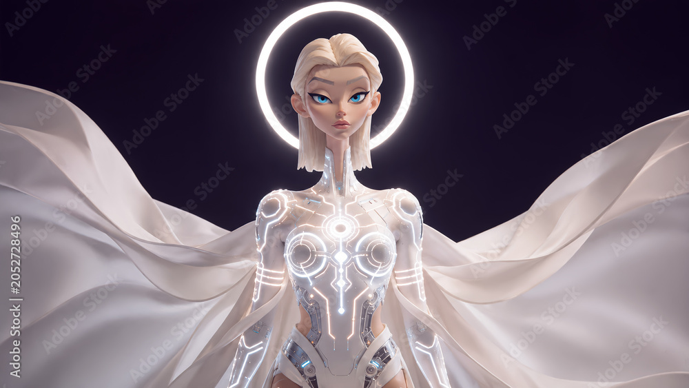 Fototapeta premium Generated art of a Valkyrie in armor