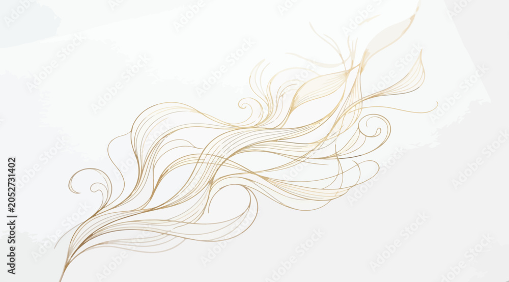 Fototapeta premium Abstract gold flowing lines, elegant luxury wave design