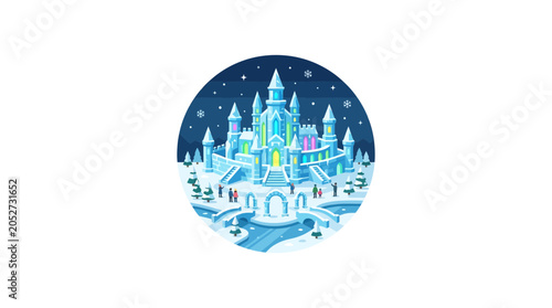 Konstfotografi Magical Winter Castle Illustration