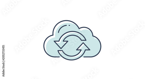 Cloud with Circular Arrow Icon.