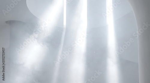 Abstract Light Rays and Soft Focus Background.