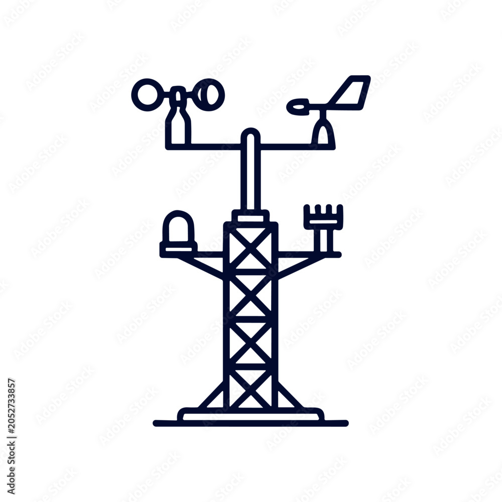 Naklejka premium Weather station with multiple sensors installed.