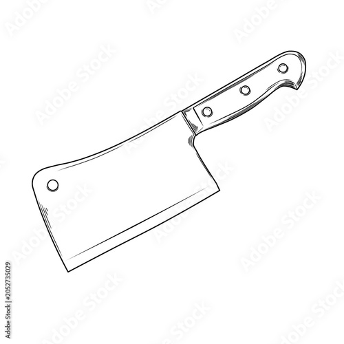 cleaver knife isolated on white background