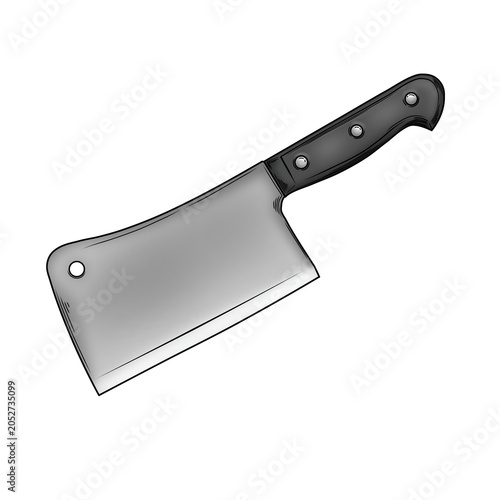 Cleaver Knife Vector on white background 