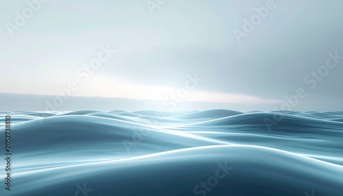 Serene Ocean Waves Under a Softly Lit Sky, Capturing the Calm and Vastness of the Sea