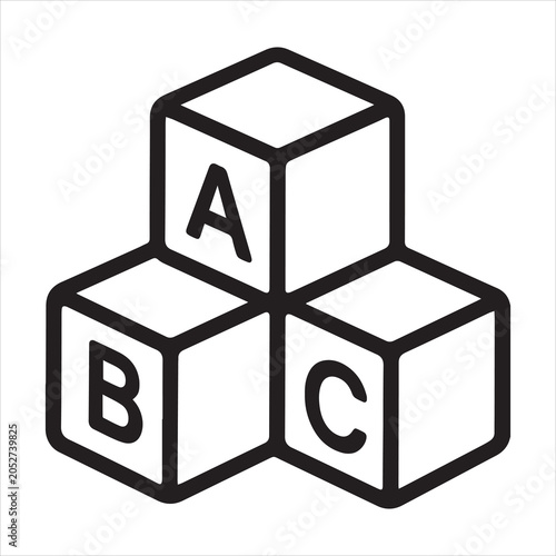Foto Abc blocks outline icon vector