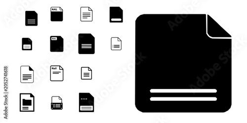 Schilderij op canvas Nail File Beauty Manicure Tool Icon Minimal Black Flat Vector Modern UI Design