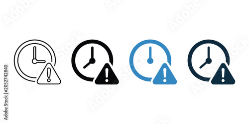 Foto Deadline Alert Icon Vector Set Multiple Style Illustration Representing Scheduli