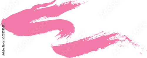Foto Abstract pink grunge paintbrush stroke zig zag swish shape isolated on white background vector illustration design