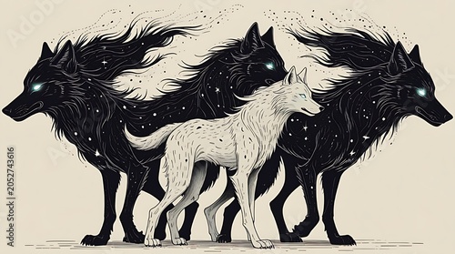 vector illustration of a wolf