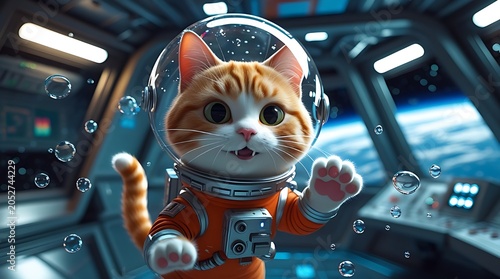 cat in a rocket