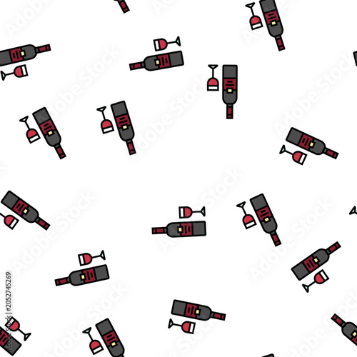 Schilderij op canvas cabernet sauvignon red wine vector seamless pattern cabernet sauvignon red wine