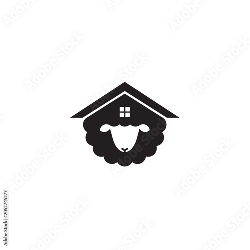 Sheep and House logo or icon design