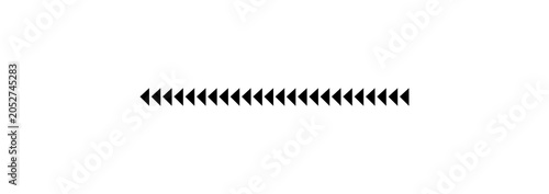 Row of Solid Black Triangles Pointing Left on transparent Background