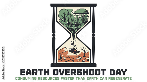 Earth Overshoot Day Illustration Representing Resource Depletion