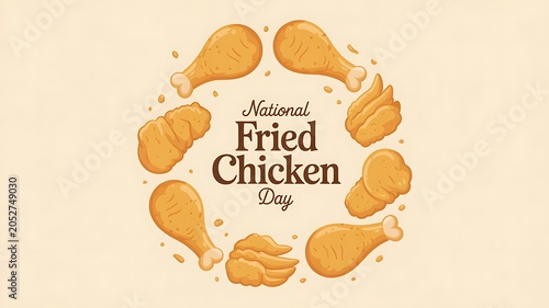 National fried chicken day celebration with crispy chicken legs