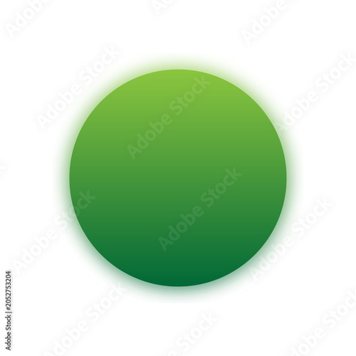 Glowing Green Gradient Circle Minimalist Design Element isolated on Transparent Background