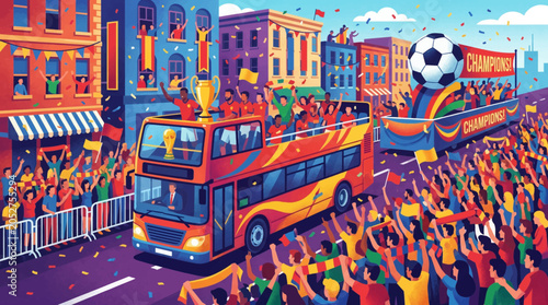 Canvastavla Soccer Fans Celebrate on Bus.