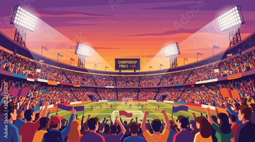 Foto People Cheering in Stadium.
