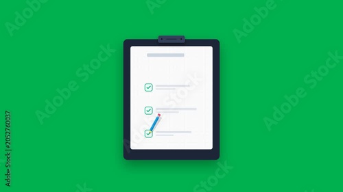 Efficient task management concept with a stylized checklist on a clipboard, symbolizing successful project planning, goal achievement, and productivity