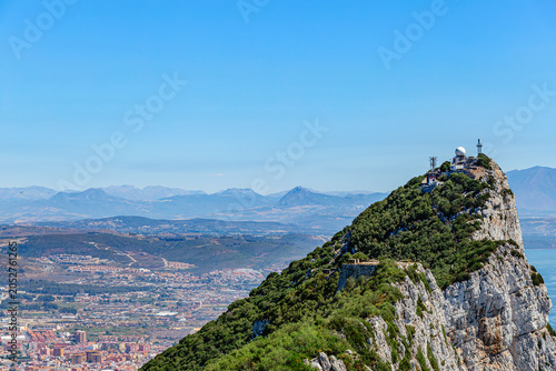 Aerial view of top of Gibraltar Rock, in Upper Rock Natural Reserve