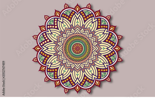 Beautiful colorful luxurious mandala art vector for your design, decoration element for meditation poster, yoga, banner, henna, invitation, cover page, design element, festival, celebration design