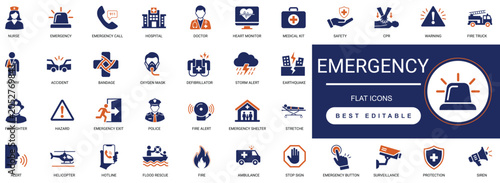 Foto emergency solid icon set