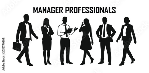 Business people silhouettes, manager professionals